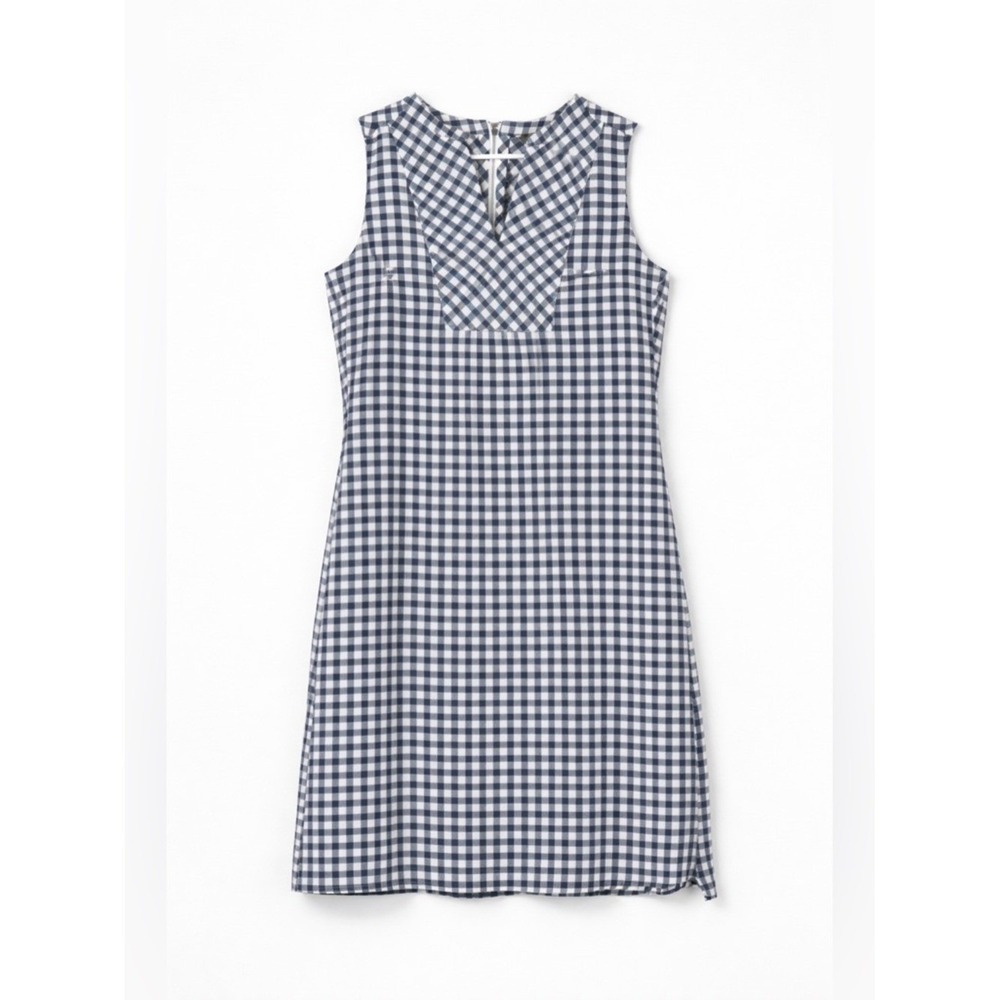 Tommy Bahama 100% Linen Gingham Shift Dress XS Checkered Euro Summer Coastal - Picture 2 of 7